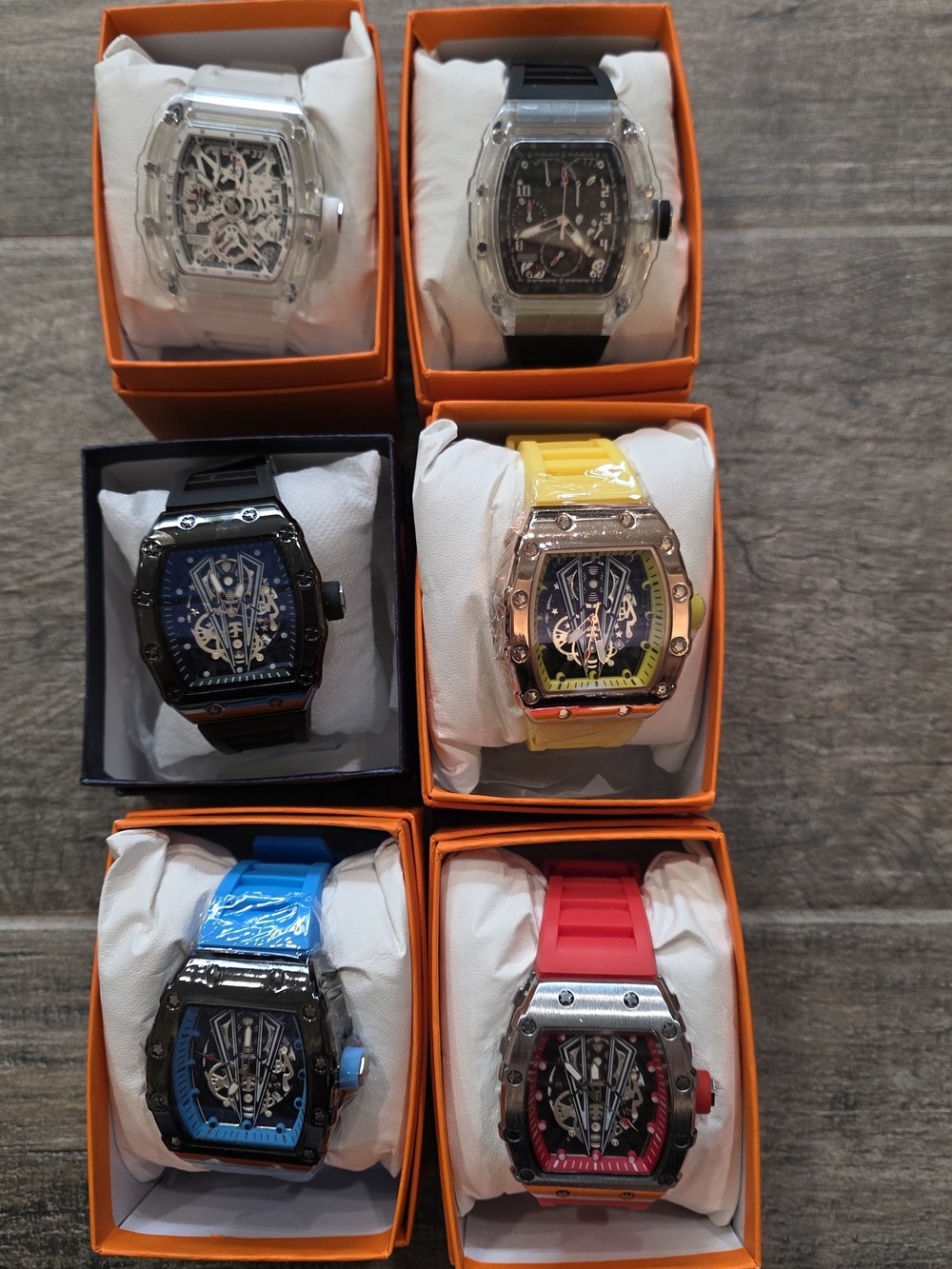 Items # 70, 71, 72, 73, 74, 75 Men's Skeleton watches.
